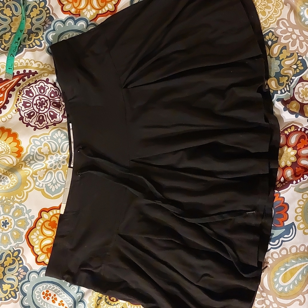 Black knit jersey miniskirt